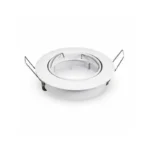 Portafaretto LED da incasso in alluminio rotondo porta faretto orientabile 15° GU10 colore bianco Opaco sku 3587