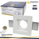 PORTAFARETTO IN GESSO QUADRATO GU 10 INCLUSA MISURA 100X100 MM
