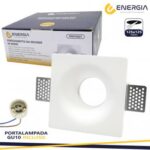 PORTAFARETTO IN GESSO QUADRATO GU10 INCLUSA MISURE 125X125MM