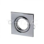Portafaretto LED da Incasso Orientabile Quadrato GU10 Colore Cromato