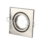 Portafaretto LED da Incasso Orientabile Quadrato GU10 Colore Nichel Satinato